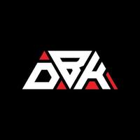 design del logo della lettera del triangolo dbk con forma triangolare. monogramma di design del logo del triangolo dbk. modello di logo vettoriale triangolo dbk con colore rosso. dbk logo triangolare logo semplice, elegante e lussuoso. db