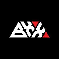design del logo della lettera del triangolo bxx con forma triangolare. monogramma del design del logo del triangolo bxx. modello di logo vettoriale triangolo bxx con colore rosso. bxx logo triangolare logo semplice, elegante e lussuoso. bxx