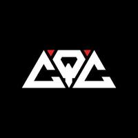 design del logo della lettera triangolare cqc con forma triangolare. monogramma di design del logo del triangolo cqc. modello di logo vettoriale triangolo cqc con colore rosso. logo triangolare cqc logo semplice, elegante e lussuoso. cqc
