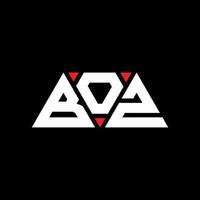 boz triangolo lettera logo design con forma triangolare. monogramma boz triangolo logo design. modello di logo vettoriale triangolo boz con colore rosso. logo triangolare boz logo semplice, elegante e lussuoso. boz