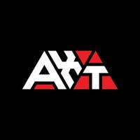 design del logo della lettera del triangolo axt con forma triangolare. monogramma axt triangolo logo design. modello di logo vettoriale triangolo axt con colore rosso. logo triangolare axt logo semplice, elegante e lussuoso. axt