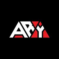 design del logo della lettera triangolare ary con forma triangolare. monogramma di design del logo del triangolo ary. modello di logo vettoriale triangolo ary con colore rosso. logo triangolare ary logo semplice, elegante e lussuoso. ary