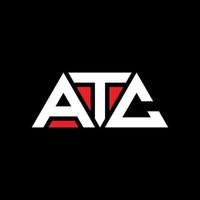 design del logo della lettera del triangolo atc con forma triangolare. monogramma di design del logo del triangolo atc. modello di logo vettoriale triangolo atc con colore rosso. logo triangolare atc logo semplice, elegante e lussuoso. atc