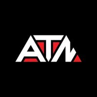 design del logo della lettera triangolo atn con forma triangolare. monogramma di design del logo del triangolo atn. modello di logo vettoriale triangolo atn con colore rosso. logo triangolare atn logo semplice, elegante e lussuoso. atn