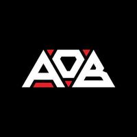 design del logo della lettera del triangolo aob con forma triangolare. monogramma di design del logo del triangolo aob. modello di logo vettoriale triangolo aob con colore rosso. aob logo triangolare logo semplice, elegante e lussuoso. aob