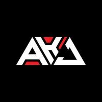 design del logo della lettera del triangolo akj con forma triangolare. monogramma di design del logo del triangolo akj. modello di logo vettoriale triangolo akj con colore rosso. akj logo triangolare logo semplice, elegante e lussuoso. akj