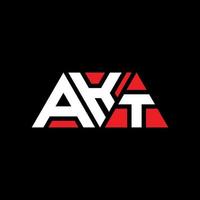 akt triangolo lettera logo design con forma triangolare. monogramma akt triangolo logo design. modello di logo vettoriale triangolo akt con colore rosso. logo triangolare akt logo semplice, elegante e lussuoso. akt