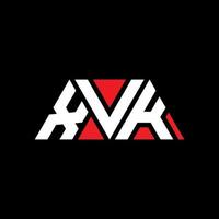 xvk triangolo logo lettera design con forma triangolare. monogramma di design del logo del triangolo xvk. modello di logo vettoriale triangolo xvk con colore rosso. logo triangolare xvk logo semplice, elegante e lussuoso. xvk