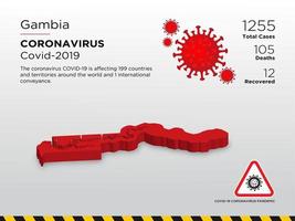 Gambia ha interessato la mappa del paese di diffusione del coronavirus vettore