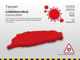 Taiwan ha interessato la mappa del paese della diffusione del coronavirus vettore