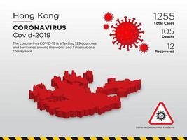 Hong Kong ha interessato la mappa del paese del coronavirus vettore