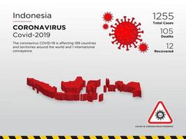 Indonesia Mappa del paese interessato della diffusione del coronavirus vettore