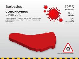 barbados mappa del paese interessato del coronavirus barbados vettore