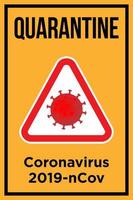 poster di quarantena per coronavirus vettore