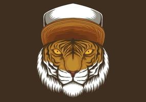 illustrazione da portare del cappello della tigre vettore