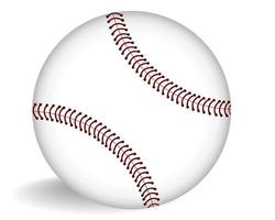 palla da baseball isolato su sfondo bianco vettore