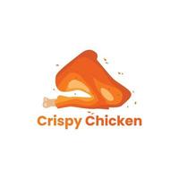 delizioso pollo fritto illustrazione logo vettore