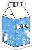 adesivo angosciato di un cartone del latte dei cartoni animati vettore