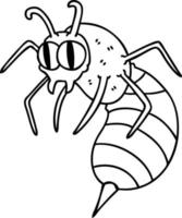 vespa del fumetto stravagante disegno a tratteggio vettore