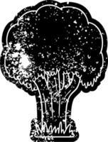 icona del grunge disegno di un albero estivo vettore