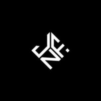 jnf lettera logo design su sfondo nero. jnf creative iniziali lettera logo concept. disegno della lettera jnf. vettore