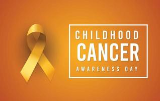 simbolo internazionale del cancro infantile, sfondo con nastro d'oro vettore