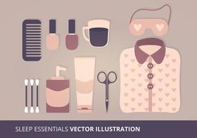 sleep essentials vector illustration