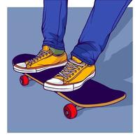 vettore di illustrazione di skateboard line art