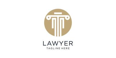 vettore di concetto di design del logo di legge, avvocato, studio legale, giustizia