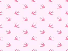 modello senza cuciture del personaggio dei cartoni animati dell'uccello su sfondo rosa. vettore