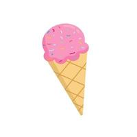 illustrazione di gelato rosa isolato su sfondo bianco. vettore