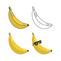 illustrazione di banana isolato su sfondo bianco. vettore