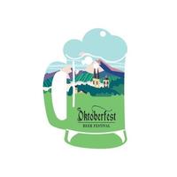 un boccale di birra. illustrazione vettoriale per il festival della birra dell'oktoberfest