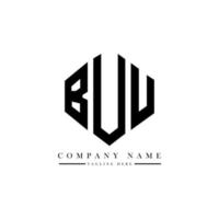 bu lettera logo design con forma poligonale. bu poligono e design del logo a forma di cubo. bu esagono logo modello vettoriale colori bianco e nero. monogramma bu, logo aziendale e immobiliare.