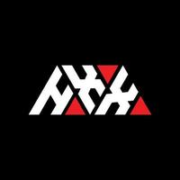 design del logo della lettera del triangolo hxx con forma triangolare. monogramma del design del logo del triangolo hxx. modello di logo vettoriale triangolo hxx con colore rosso. logo triangolare hxx logo semplice, elegante e lussuoso. hxx