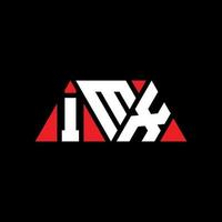 design del logo della lettera triangolare imx con forma triangolare. monogramma di design del logo del triangolo imx. modello di logo vettoriale triangolo imx con colore rosso. imx logo triangolare logo semplice, elegante e lussuoso. imx