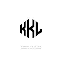 logo lettera kkl con forma poligonale. design del logo a forma di poligono e cubo kkl. kkl modello di logo vettoriale esagonale colori bianco e nero. monogramma kkl, logo aziendale e immobiliare.