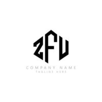 zfu lettera logo design con forma poligonale. zfu poligono e design del logo a forma di cubo. zfu modello di logo vettoriale esagonale colori bianco e nero. zfu monogramma, logo aziendale e immobiliare.