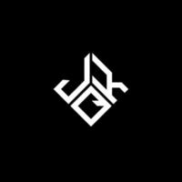 jqk lettera logo design su sfondo nero. jqk creative iniziali lettera logo concept. disegno della lettera jqk. vettore