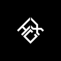design del logo della lettera hcx su sfondo nero. hcx creative iniziali lettera logo concept. disegno della lettera hcx. vettore