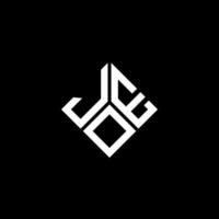 joe lettera logo design su sfondo nero. joe creative iniziali lettera logo concept. disegno della lettera di joe. vettore