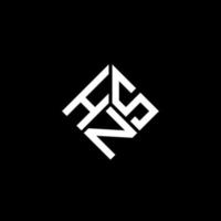 hns lettera logo design su sfondo nero. hns creative iniziali lettera logo concept. disegno della lettera di hn. vettore