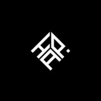design del logo della lettera hap su sfondo nero. concetto di logo della lettera di iniziali creative di hap. buon disegno della lettera. vettore