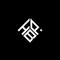 design del logo della lettera hbp su sfondo nero. concetto di logo della lettera di iniziali creative hbp. disegno della lettera hbp. vettore