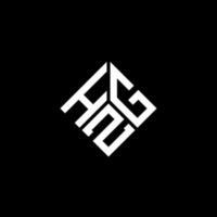 design del logo della lettera hzg su sfondo nero. hzg creative iniziali lettera logo concept. disegno della lettera Hz. vettore