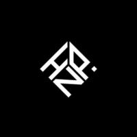 design del logo della lettera hp su sfondo nero. concetto di logo della lettera di iniziali creative hnp. disegno della lettera hp. vettore