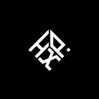 design del logo della lettera hxp su sfondo nero. concetto di logo della lettera di iniziali creative hxp. disegno della lettera hxp. vettore