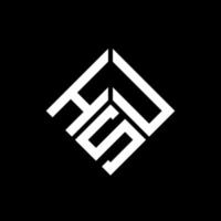 hsu lettera logo design su sfondo nero. hsu creative iniziali lettera logo concept. disegno della lettera hsu. vettore