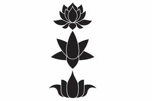 icona di fiori di loto impostata in stile piatto, illustrazione vettoriale di loto