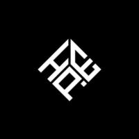 design del logo della lettera hpe su sfondo nero. hpe creative iniziali lettera logo concept. disegno della lettera hpe. vettore